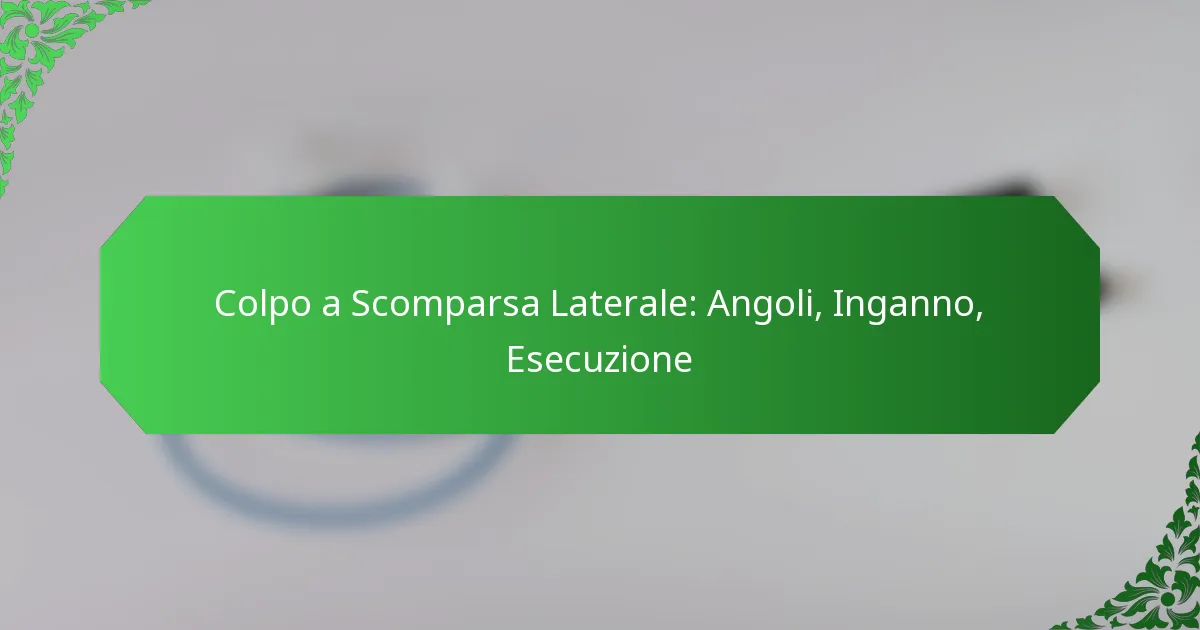 Colpo a Scomparsa Laterale: Angoli, Inganno, Esecuzione
