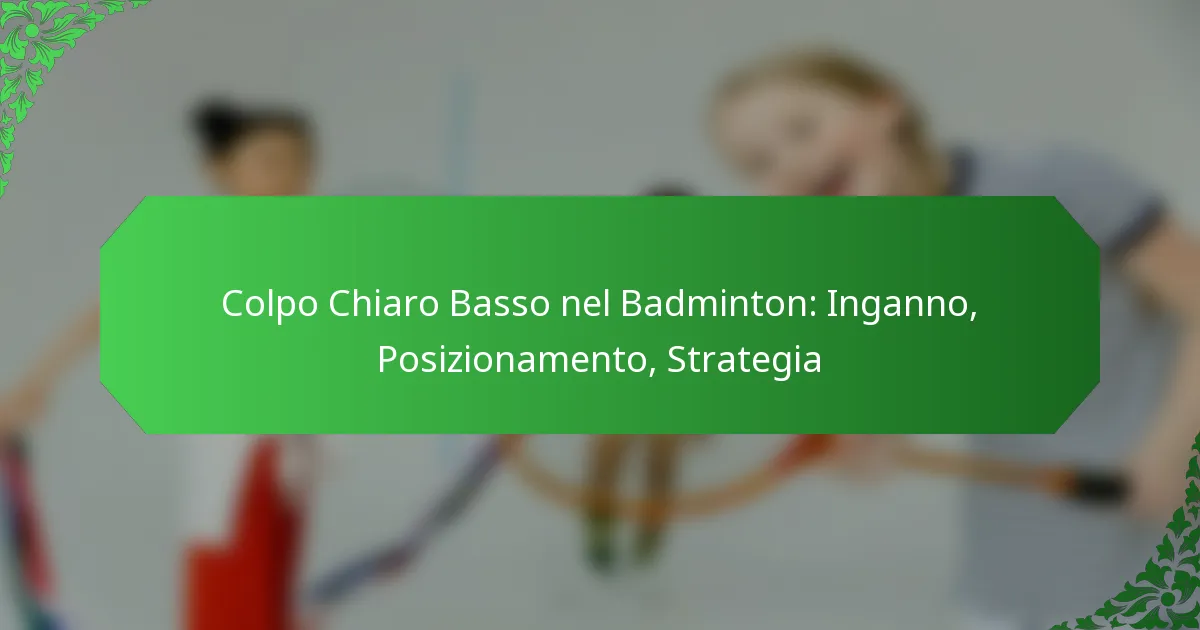 Colpo Chiaro Basso nel Badminton: Inganno, Posizionamento, Strategia