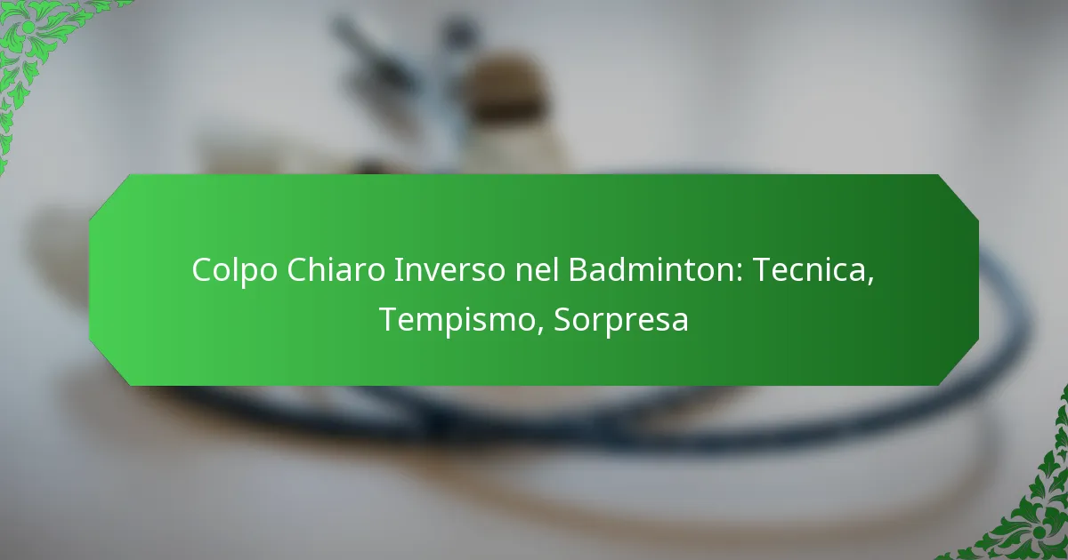 Colpo Chiaro Inverso nel Badminton: Tecnica, Tempismo, Sorpresa