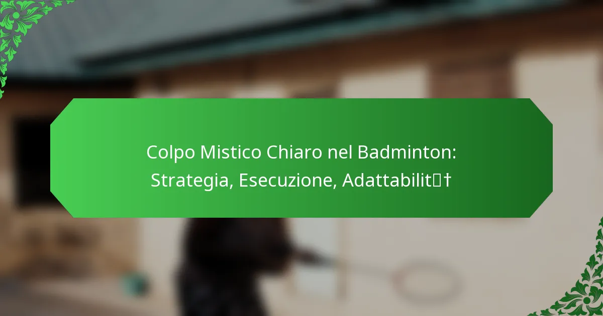 Colpo Mistico Chiaro nel Badminton: Strategia, Esecuzione, Adattabilità