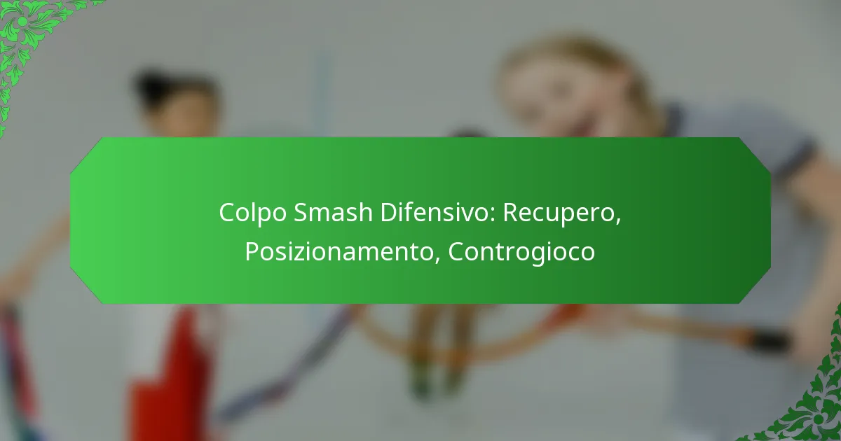 Colpo Smash Difensivo: Recupero, Posizionamento, Controgioco