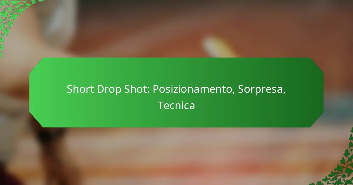 Short Drop Shot: Posizionamento, Sorpresa, Tecnica