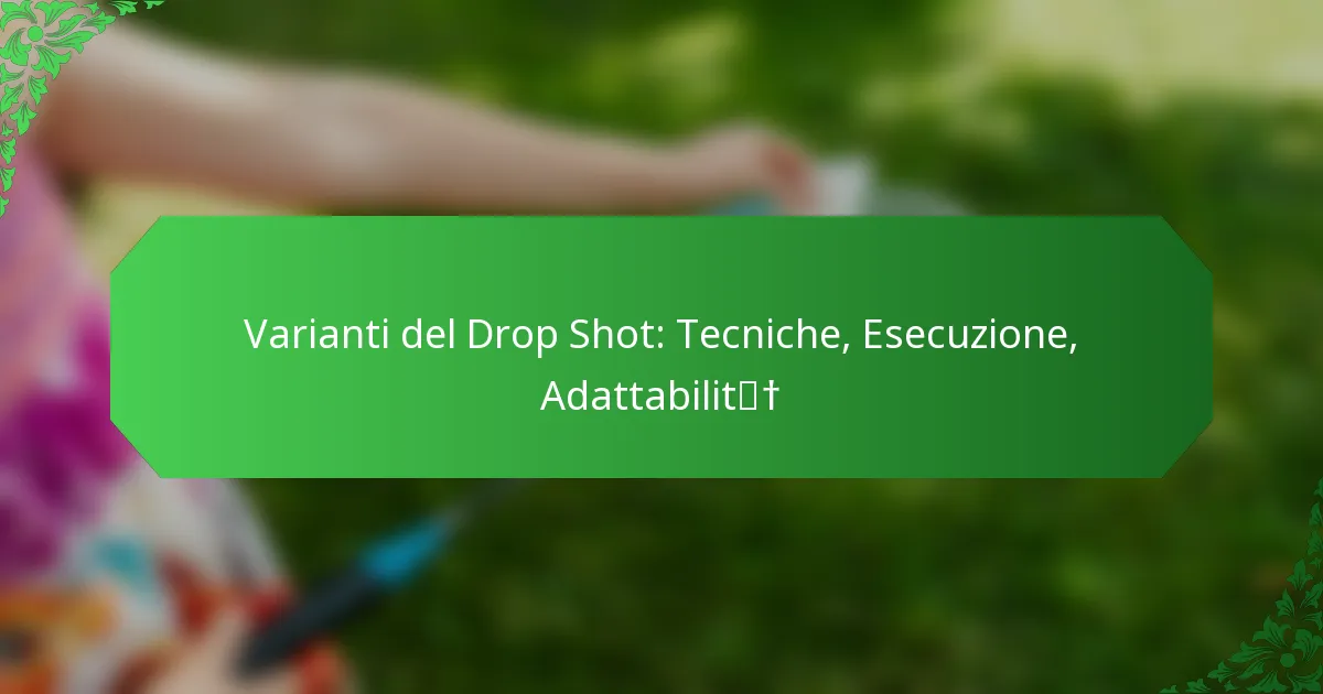 Varianti del Drop Shot: Tecniche, Esecuzione, Adattabilità