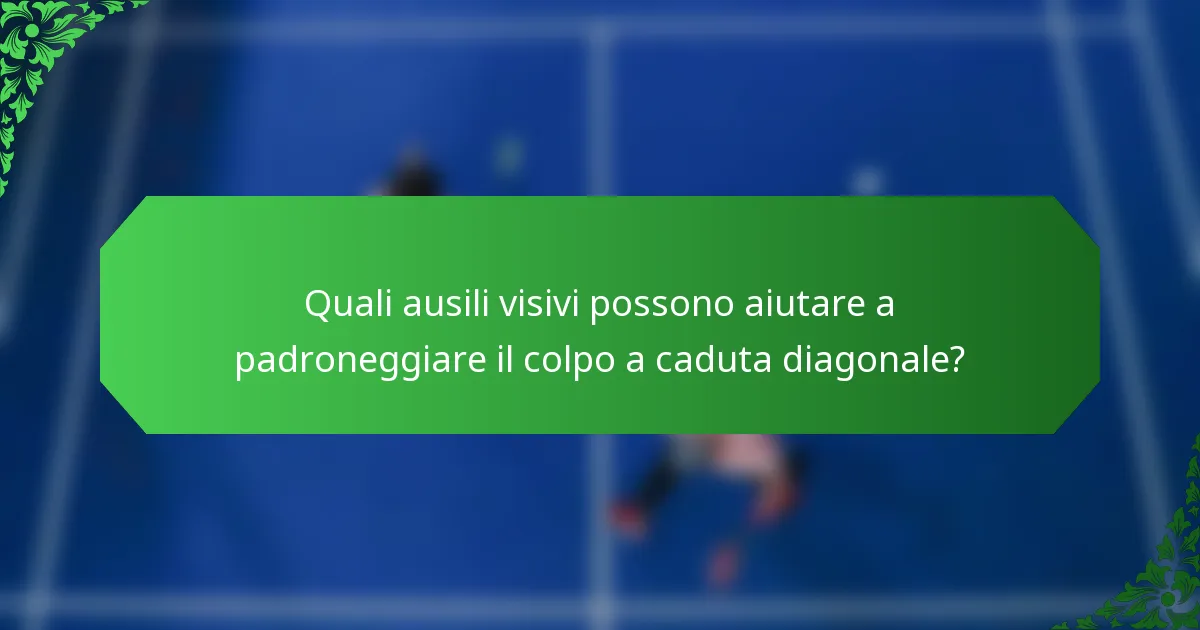 Quali ausili visivi possono aiutare a padroneggiare il colpo a caduta diagonale?